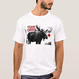TEAM KANADA. Lönnlöv. Kanadensisk älg.  T-Shirt