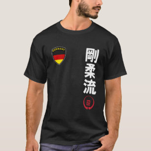 Team Karate Goju Ryu tysk flagga Kanji japanska Ma T Shirt