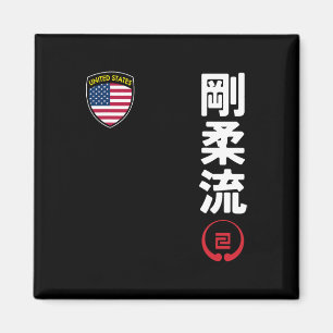 Team Karate Goju Ryu USA flagga Kanji Japanska Mar Magnet