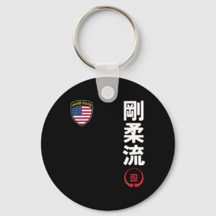 Team Karate Goju Ryu USA flagga Kanji Japanska Mar Nyckelring