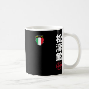 Team Karate Shotokan Italien Flagga Kanji Japansk Kaffemugg