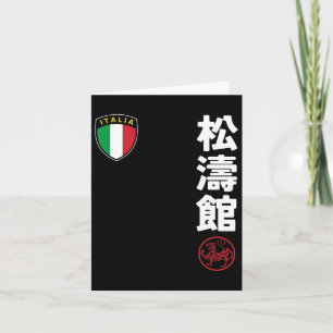 Team Karate Shotokan Italien Flagga Kanji Japansk Kort