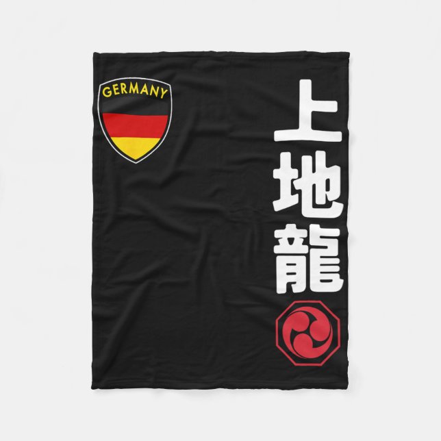 Team Karate Uechi Ryu German Flagga Japansk martia Fleecefilt (Framsidan)