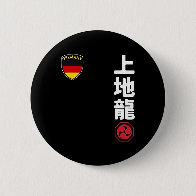 Team Karate Uechi Ryu German Flagga Japansk martia Knapp (Framsida)