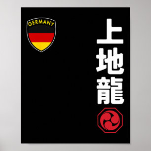 Team Karate Uechi Ryu German Flagga Japansk martia Poster