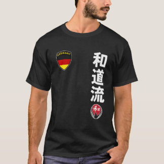 Team Karate Wado Ryu Tyska Flagga Kanji Japanska M T Shirt