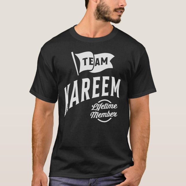 Team Kareem-livstidsmedlem Namn Kareem T Shirt (Framsida)