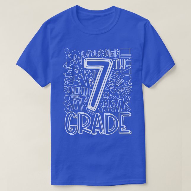 Team Kid Teacher Back to school 7:e sjunde Klass  T Shirt (Design framsida)