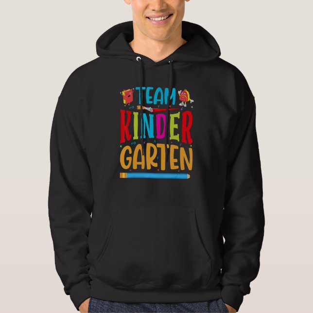 Team Kinder Garten Hej First Day of School Cute Hoodie (Framsida)
