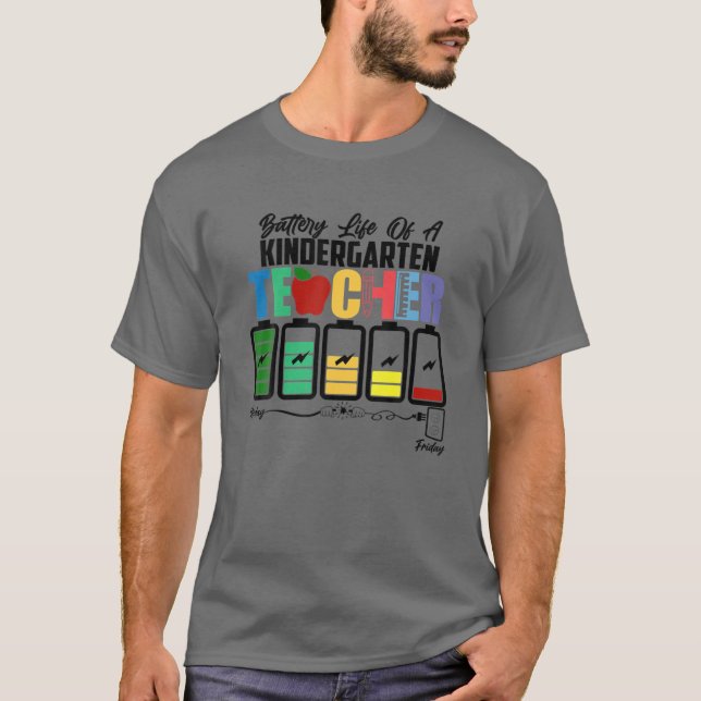 Team Kindergarten Battery Of Life A Kindergarten T Shirt (Framsida)