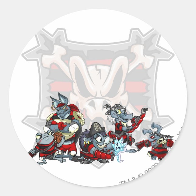 Team Krawk Island Group Runt Klistermärke (Framsida)