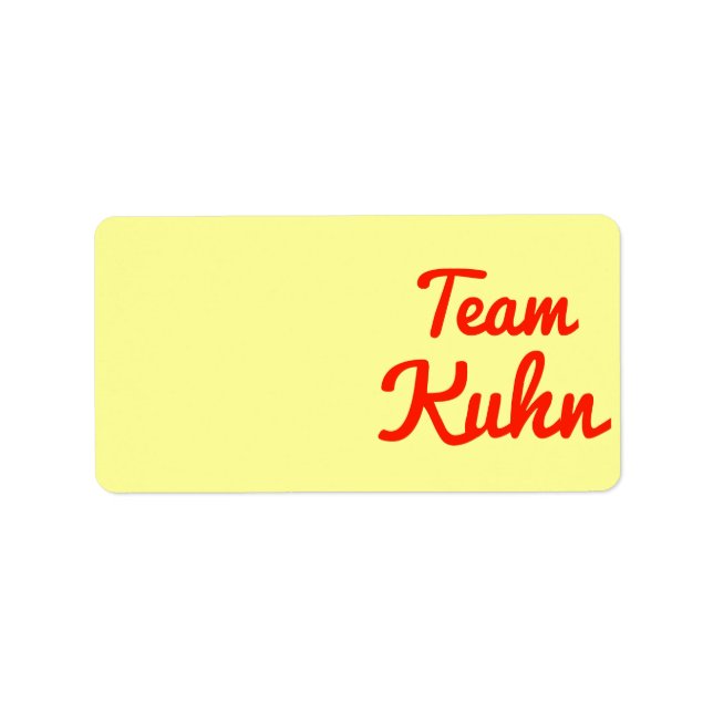 Team Kuhn Adressetikett (Framsidan)
