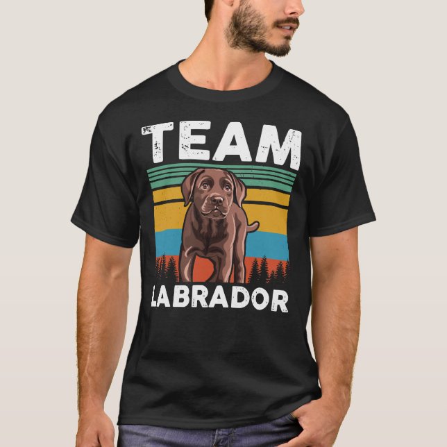 Team Labrador Retriever Hund T Shirt (Framsida)
