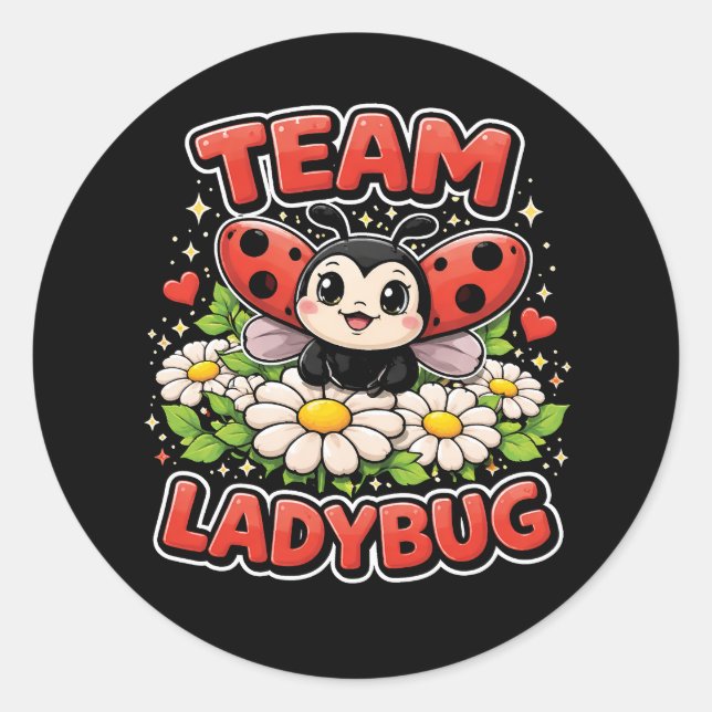 Team Ladybug Runt Klistermärke (Framsida)