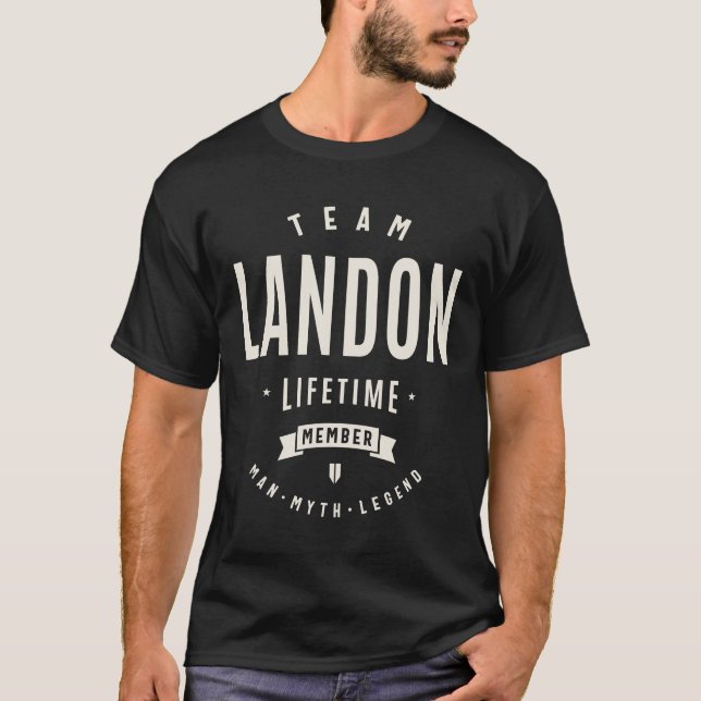 Team Landon-livstidsmedlem Funny Namn Landon T Shirt (Framsida)