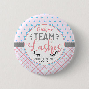 "Team Lash" Modern Gender Reveal Party Knapp