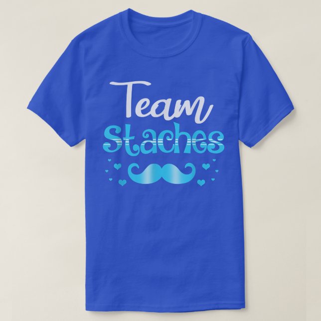 Team Lashes Team Staches Pink Or Blue Gender Revea T Shirt (Design framsida)