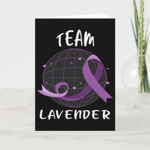 Team Lavender För Cancer Medvetenhet Världscancerd Kort