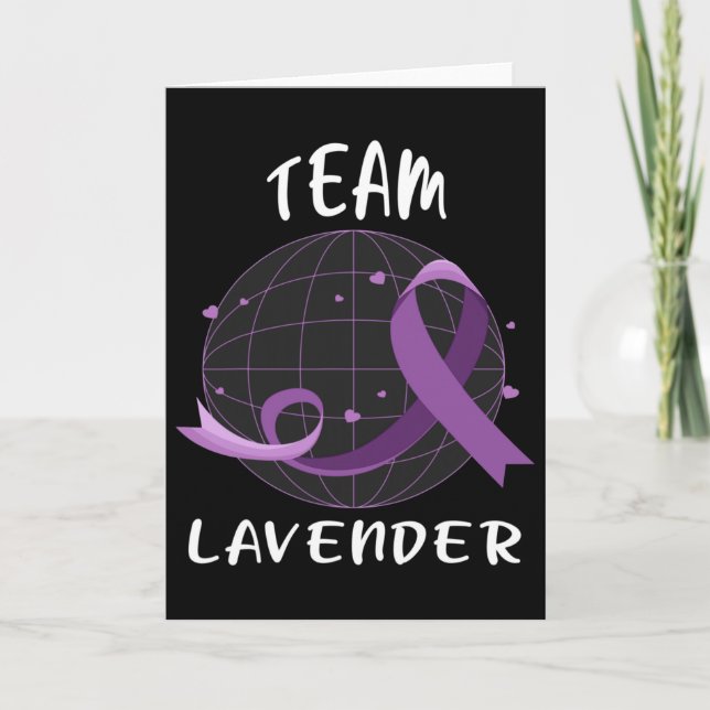 Team Lavender För Cancer Medvetenhet Världscancerd Kort (Framsida)