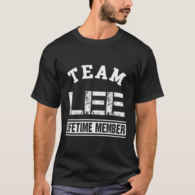 Team Lee-livstidsmedlemmens efternamn Familj Gift T Shirt (Framsida)