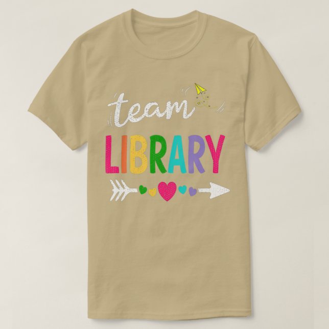 Team Library Teacher Student Funny Back To School  T Shirt (Design framsida)