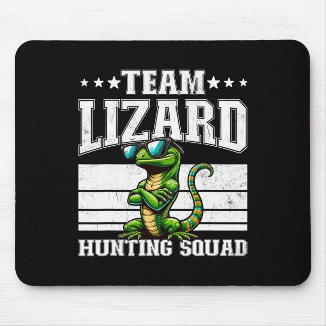 Team Lizard Hunting Squad Funny Retro Gecko Lizard Musmatta (Framsidan)