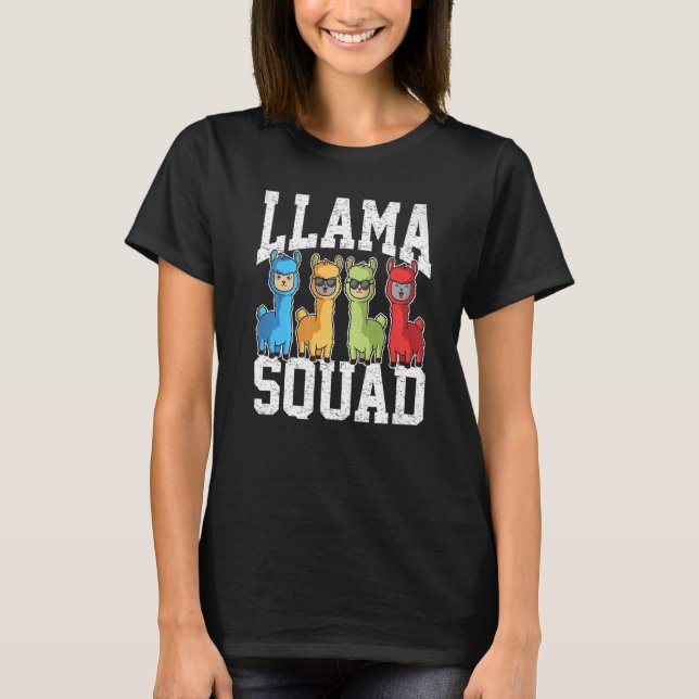 Team Llama Squad  Animal For Men Women Fun Squad   T Shirt (Framsida)