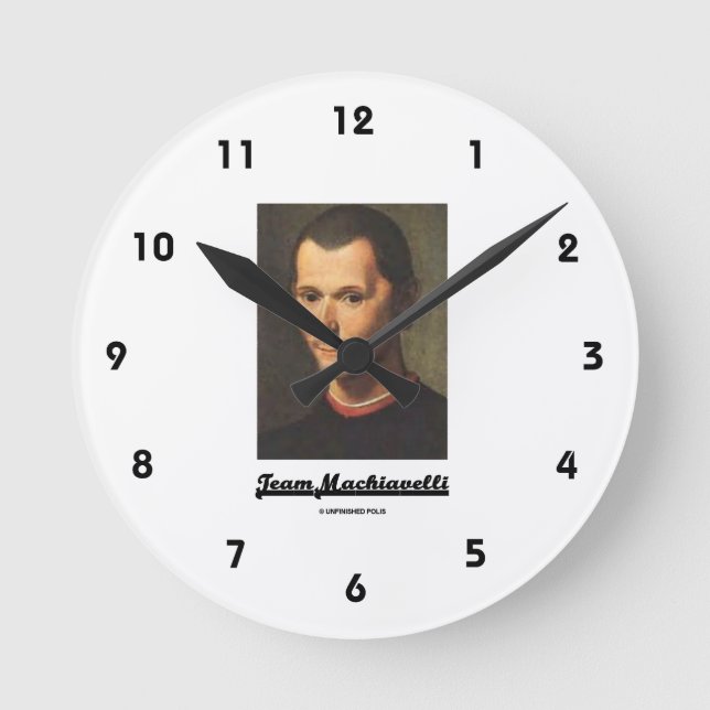 Team Machiavelli Porträtt från Niccolo Machiavelli Rund Klocka (Framsida)