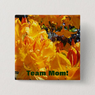 Team mamma! knappar Orange Rhodies blommor
