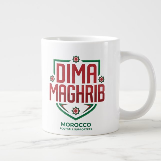 Team Marocko I Dima MAGHRIB Fotboll Fan Mugg Jumbo Mugg (Höger)