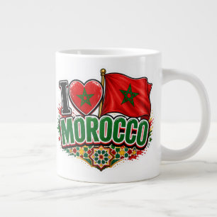 Team Marocko Jag älskar MAROCKO Fotbollsfanmugg Jumbo Mugg