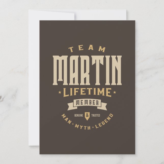 Team Martin Livtime Member Personlig Namn Inbjudningar (Framsida)