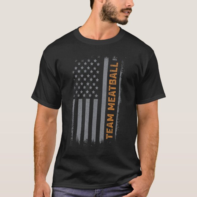 Team Meatball Meatball Maker Thanksgiving oss Flag T Shirt (Framsida)