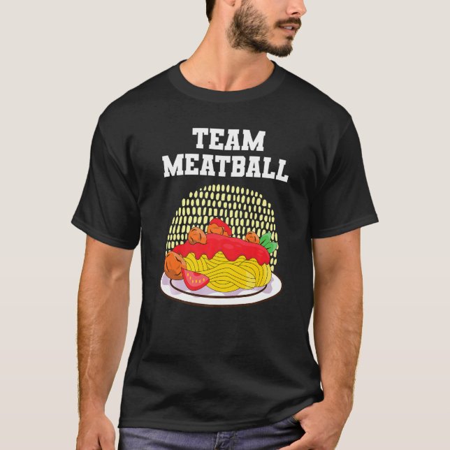 Team Meatball Spaghetti och Meatbollar T Shirt (Framsida)