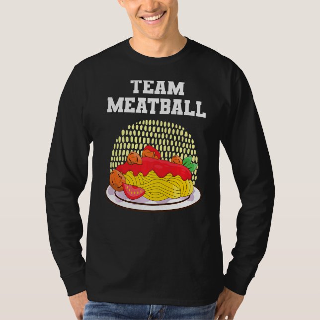 Team Meatball Spaghetti och Meatbollar T Shirt (Framsida)