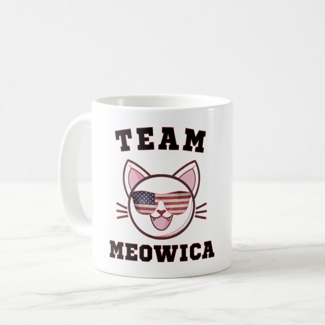 TEAM MEOWICA - FUNNY CAT LOVER AMERICAN TOKYO 2021 KAFFEMUGG (Framsida vänster)