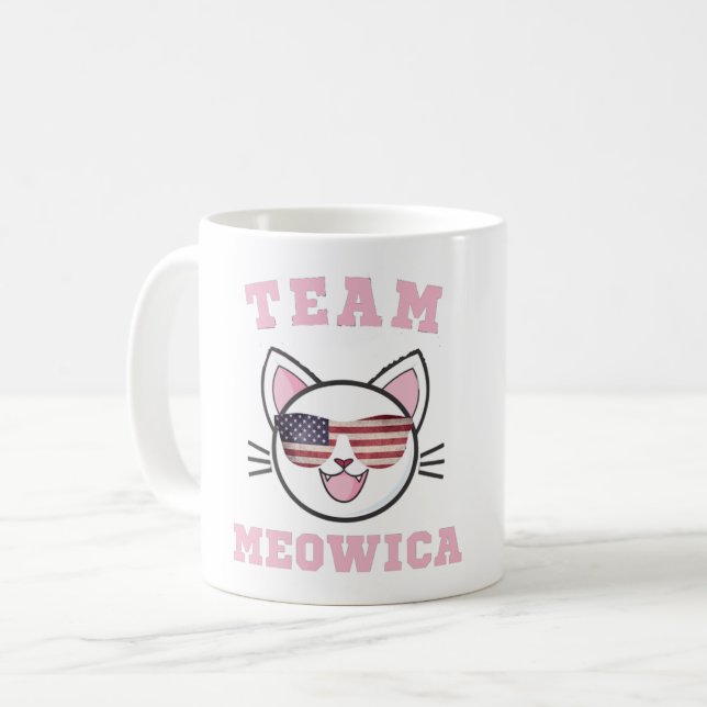 TEAM MEOWICA FUNNY CAT LOVER AMERICAN TOKYO-2021 KAFFEMUGG (Framsida vänster)