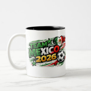 TEAM MEXICO 2026 Fan  Mexikansk stolthet fotboll Två-Tonad Mugg