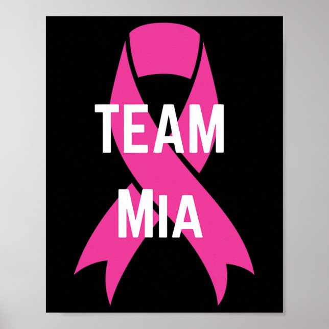Team Mia Personlig Bröstcancer medvetenhet Shirt Poster (Framsidan)