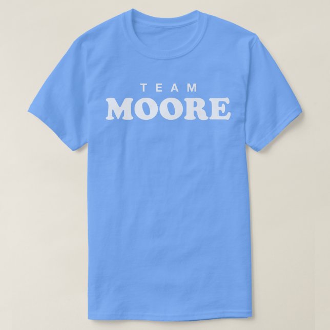 Team Moore Personalized Surname Bride Groom Family T Shirt (Design framsida)