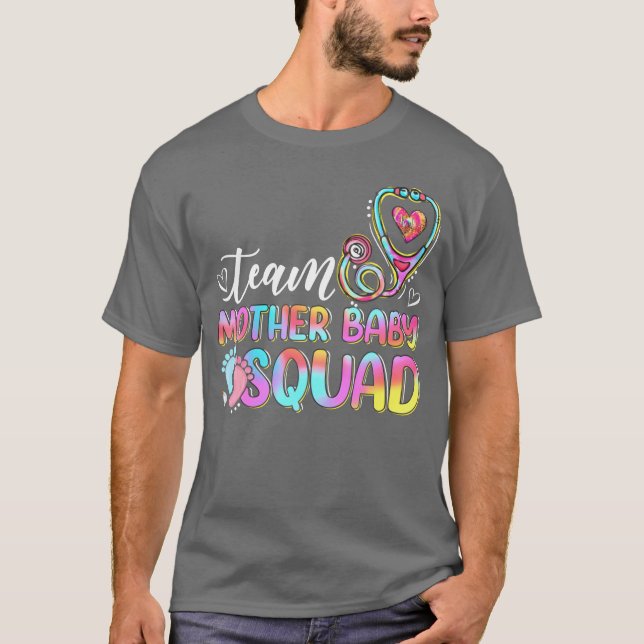 Team Mor Baby Squad Mor Baby Nurse Nursing M T Shirt (Framsida)