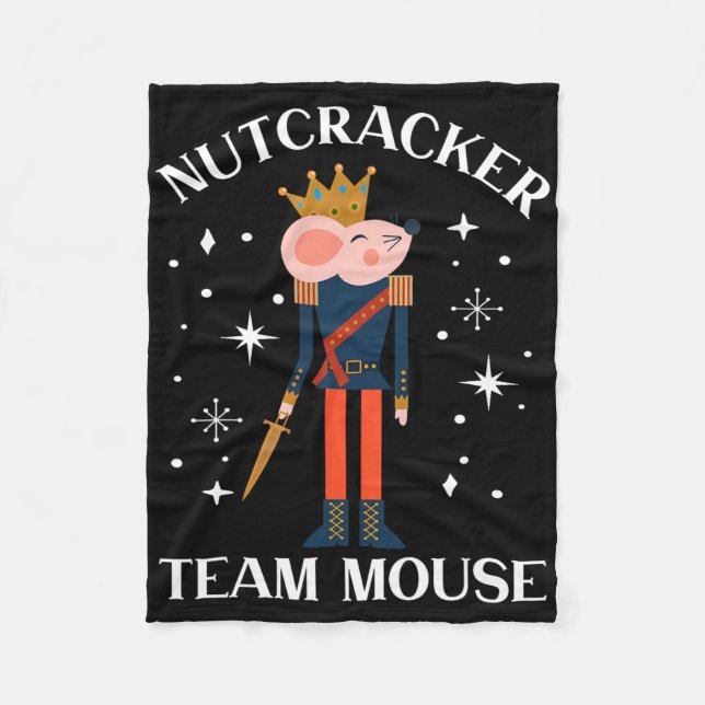 Team Mouse Nutcracker Christmas Dance Fun Soldier  Fleecefilt (Framsidan)