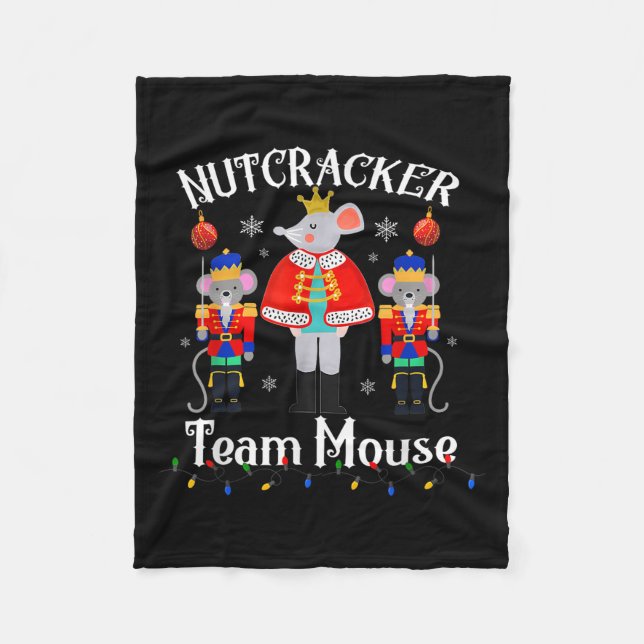 Team Mouse Nutcracker Christmas Dance Funny Soldie Fleecefilt (Framsidan)