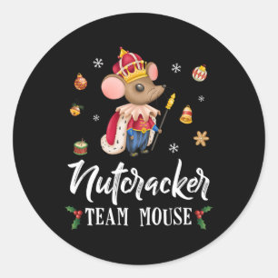 Team Mouse Nutcracker Roligt Soldat, juldansare Runt Klistermärke
