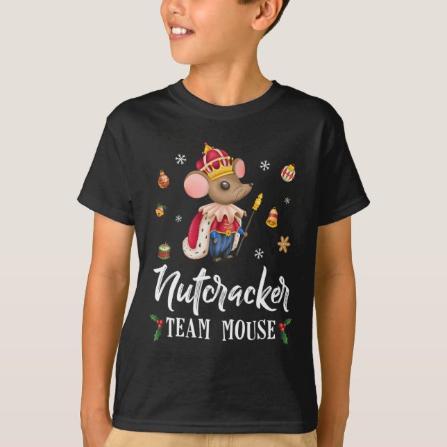 Team Mouse Nutcracker Roligt Soldat, juldansare T Shirt (Framsida)