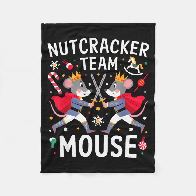 Team Mouse Nutcracker Shirt Christmas Dance Funny  Fleecefilt (Framsidan)