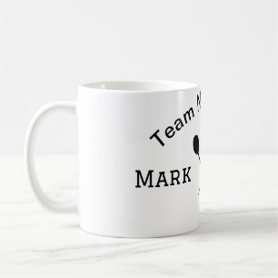Team namn här lägger till namn-nummer, boll-paddel kaffemugg