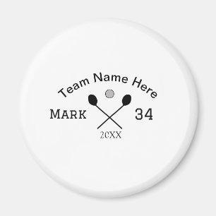 Team namn här lägger till namn-nummer, boll-paddel magnet