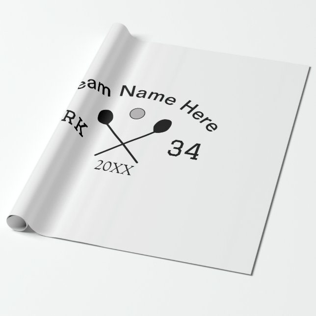 Team namn här lägger till namn-nummer, boll-paddel presentpapper (Utrullad)