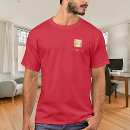 Team namn logotyp företag rött t shirt